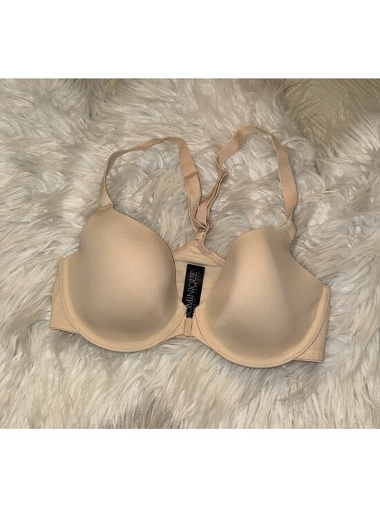 Dominique Other - Dominique Talia Front Close T-Shirt Bra Lined Racerback UW Womens 32B Beige